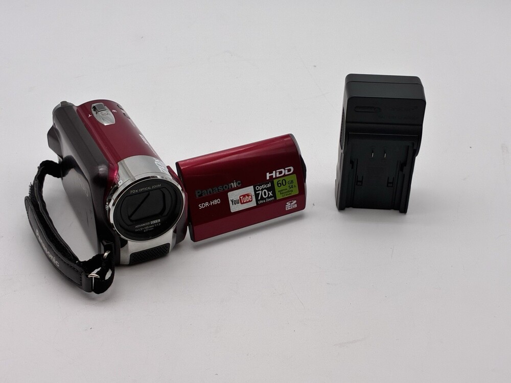 Panasonic SDR-H80 Red 60GB HDD Digital Camcorder w/Battery, Charger